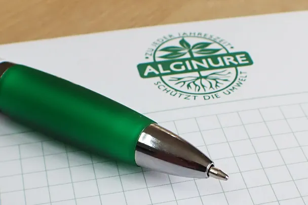 Kugelschreiber auf Alginure-Block
