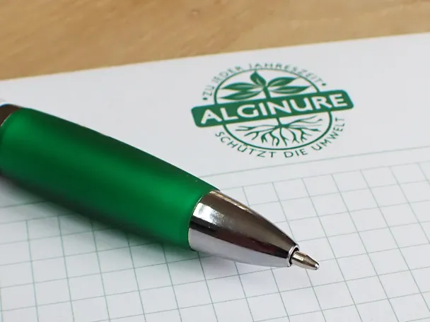 Kugelschreiber auf Alginure-Block